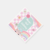 Regenbogen-Gänseblümchen-Auto-Geburtstagsserviette Serviette (Ecke)