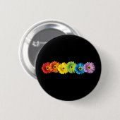 Regenbogen-Gänseblümchen Button (Vorne & Hinten)