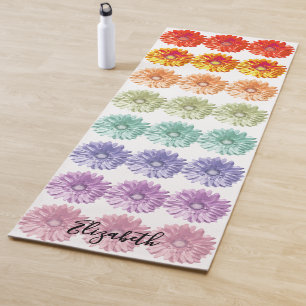 Regenbogen-Gänseblümchen hell und farbenfroh Yogamatte