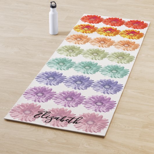 Regenbogen-Gänseblümchen hell und farbenfroh Yogamatte (Beispiel)