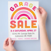 Regenbogen-Garagenverkaufsflyer-Vorlage Flyer (Hand)