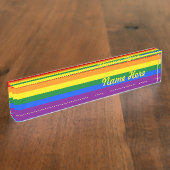 Regenbogen-Gay Pride-Flagge Namensplakette (Seite)