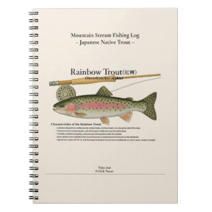 Regenbogen-Gebirgsbach-Angelfotologbuch Notizblock