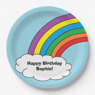 "Regenbogen-Geburtstags-" Papier-Teller Pappteller