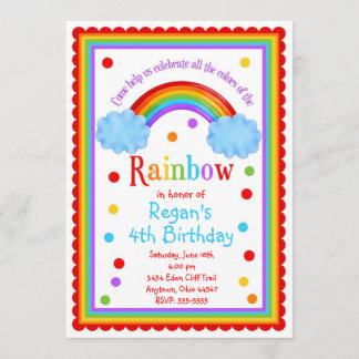 Regenbogen-Geburtstags-Party Einladung