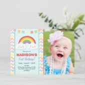 Regenbogen-Geburtstags-Party Einladung (Stehend Vorderseite)