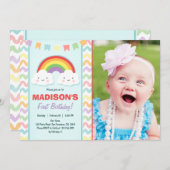 Regenbogen-Geburtstags-Party Einladung (Vorne/Hinten)