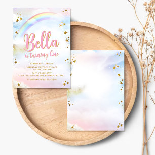 Regenbogen-Geburtstagseinladung Pastell Bunt Magis Einladung