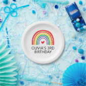 Regenbogen-Geburtstagsfeier-Teller Pappteller (Party)