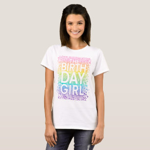 Regenbogen-Geburtstagsmädchen T-Shirt