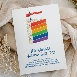 Regenbogen-Geburtstagstorte, Geburtstagsfeier für Einladung
