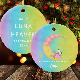 Regenbogen-Gedenkmädchen Baby Verlust Weihnachten Keramik Ornament
