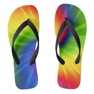 Regenbogen-gefärbte Krawatte Badesandalen