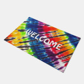 Regenbogen-gefärbte Krawatte Fußmatte (Schrägansicht)