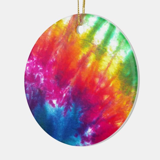 Regenbogen-gefärbte Krawatte Keramik Ornament (Links)