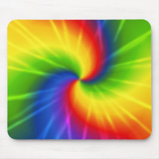Regenbogen (gefärbte Krawatte) Mousepad (Vorne)