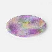 Regenbogen-gefärbte Krawatte Pappteller (Schrägansicht)