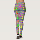 Regenbogen gefärbte Ostereier und Streifen Leggings (Rückseite)