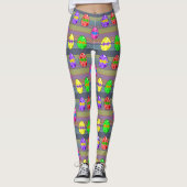 Regenbogen gefärbte Ostereier und Streifen Leggings (Vorderseite)