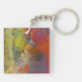 Regenbogen-gefärbtes versteinertes Holz Schlüsselanhänger (Rückseite)