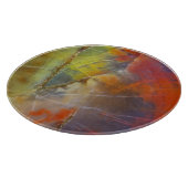 Regenbogen-gefärbtes versteinertes Holz Schneidebrett (Ecke)