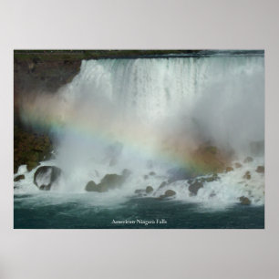 Regenbogen gegen amerikanische Niagarafälle Poster