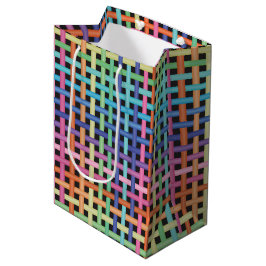 Regenbogen gekreuztes Muster Mittlere Geschenktüte