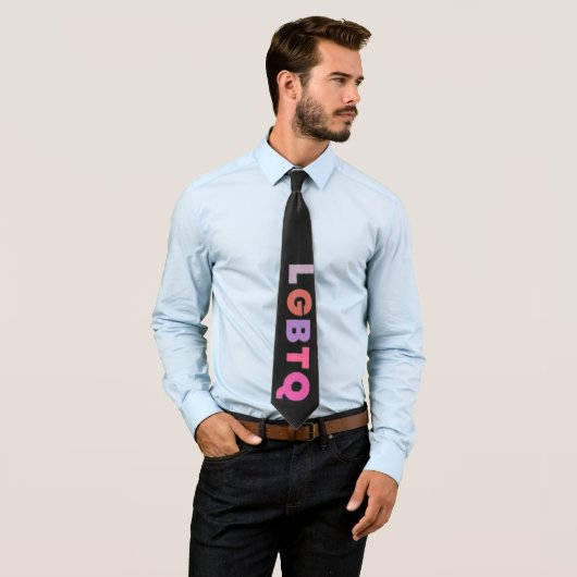 Regenbogen gemalt mit Schrift LGBTQ Krawatte (Beispiel)