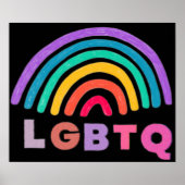 Regenbogen gemalt mit Schrift LGBTQ Poster (Vorne)
