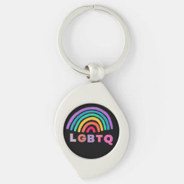 Regenbogen gemalt mit Schrift LGBTQ Schlüsselanhänger