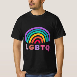Regenbogen gemalt mit Schrift LGBTQ T-Shirt