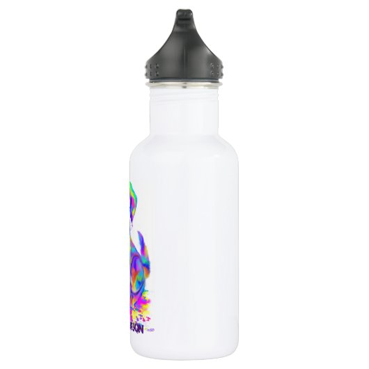 Regenbogen gemalter Welpe Trinkflasche (Rechts)