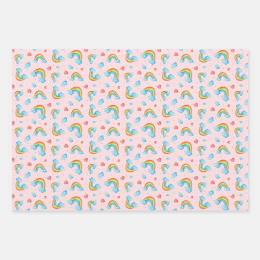 Regenbogen gemustert geschenkpapier set (Vorderseite 3)