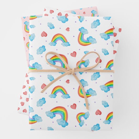 Regenbogen gemustert geschenkpapier set (Beispiel)