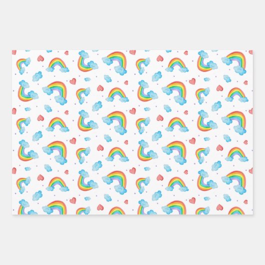 Regenbogen gemustert geschenkpapier set (Vorderseite)