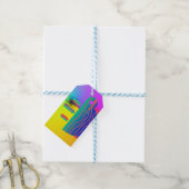Regenbogen Geo Kaffeetasse Geschenkanhänger (Mit Garn)