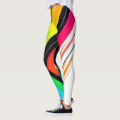 Regenbogen-Geometrie-Druck Hohe Taille Leggings (Links)