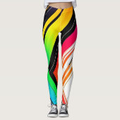 Regenbogen-Geometrie-Druck Hohe Taille Leggings (Vorderseite)
