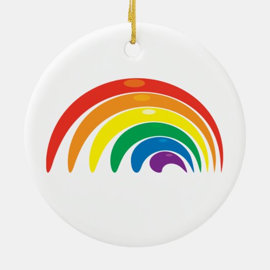 Regenbogen-Geometrie Keramik Ornament (Hinten)