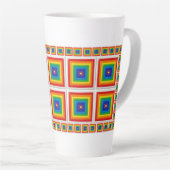 Regenbogen-Geometrisches Raster Milchtasse (Rechte Ecke)
