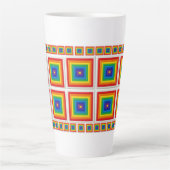 Regenbogen-Geometrisches Raster Milchtasse (Vorderseite)