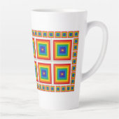 Regenbogen-Geometrisches Raster Milchtasse (Rechts)