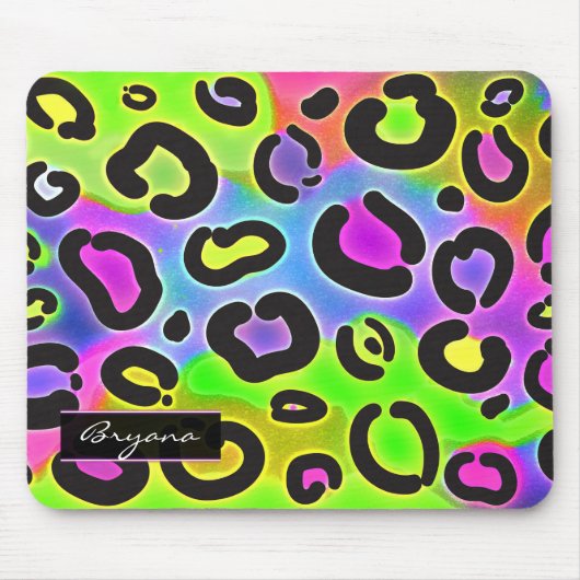 Regenbogen Gepard Leopard Computer-Mauspad Mousepad (Vorne)