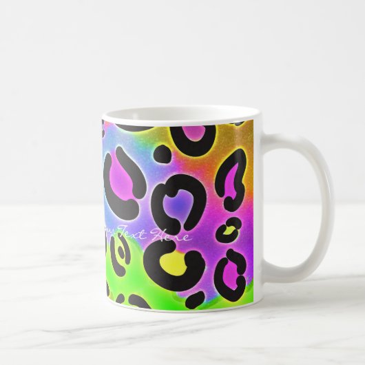 Regenbogen Gepard Leopard Farbe Glamour Kaffeetass Kaffeetasse (Rechts)