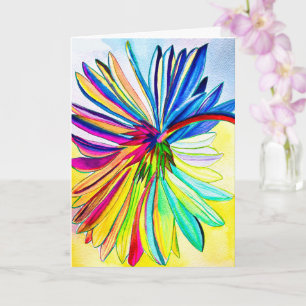 Regenbogen Gerbera bunte Blume Karte