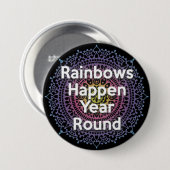 Regenbogen geschehen Jahr-runder Knopf Button (Vorne & Hinten)