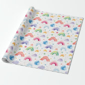 Regenbogen-Geschenkpapier, Farbige Geschenkverpack Geschenkpapier (Ungerollt)