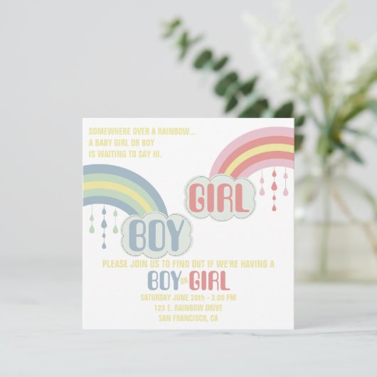 REGENBOGEN-GESCHLECHT DECKEN Einladung auf (Stehend Vorderseite)