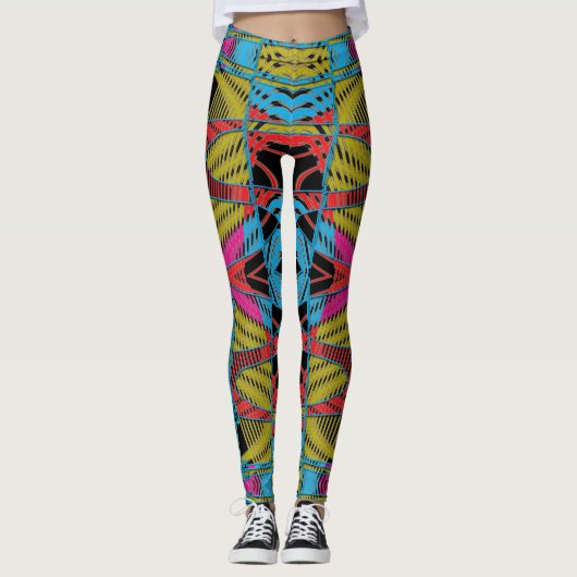 Regenbogen geschnürt leggings (Vorderseite)