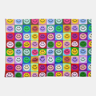 Regenbogen-Gesichtsquadrate Handtuch